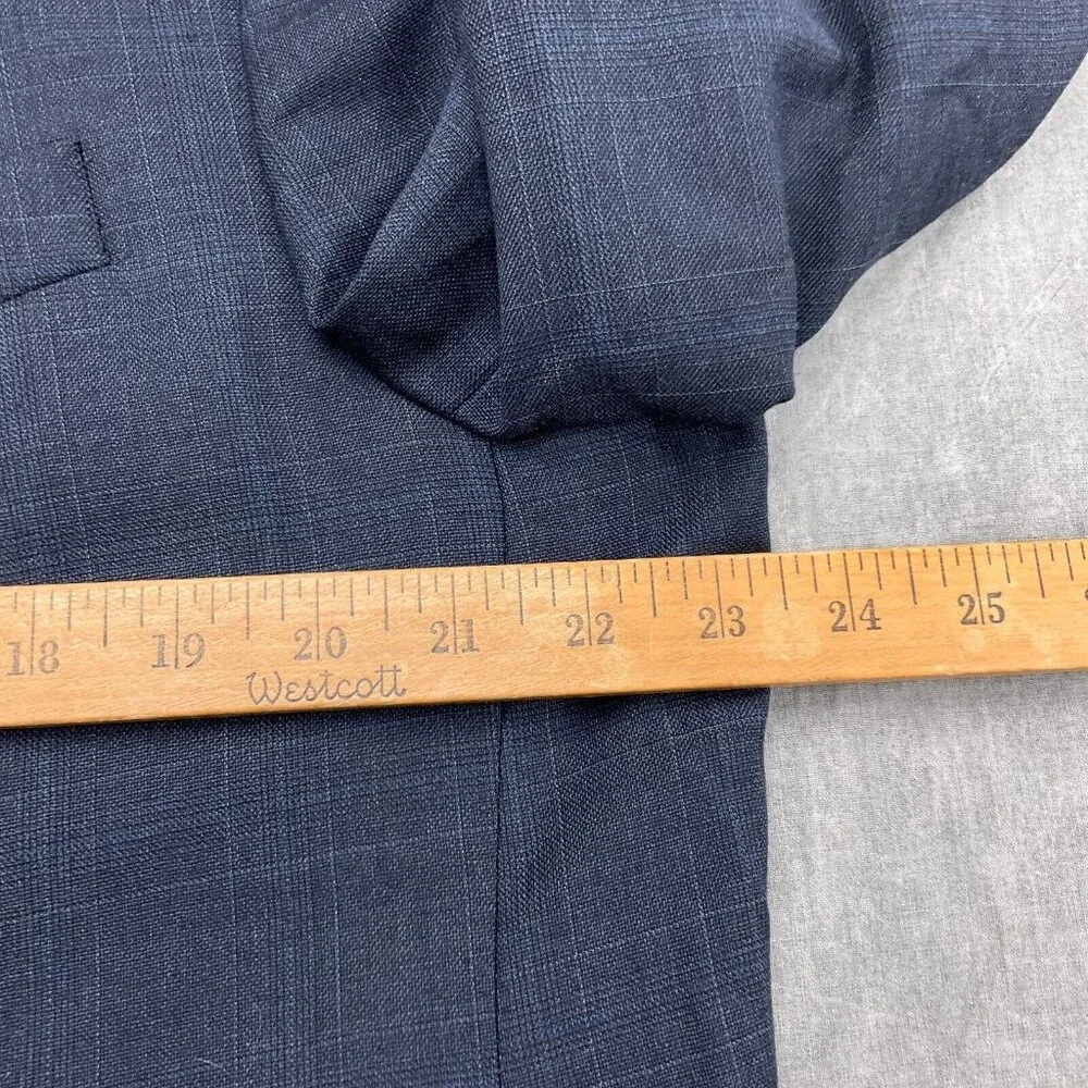Ralph Lauren Chaps Suit Men 46R Blue Plaid Wool Classic Jacket Union‎ Canada VTG